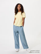 UNIQLO Kids' Linen Blend Wide Trousers - 63 BLUE