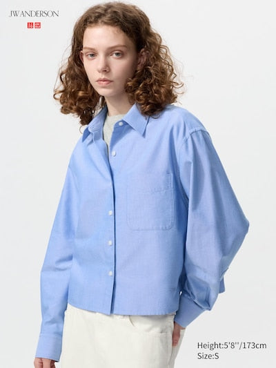 UNIQLO Unisex Oxford Boxy Shirt - 63 BLUE
