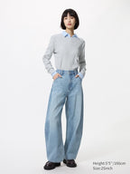 UNIQLO Unisex Baggy Curve Jeans - 64 BLUE