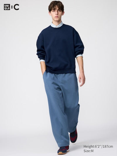 UNIQLO Unisex Sweat Wide Trousers - 65 BLUE