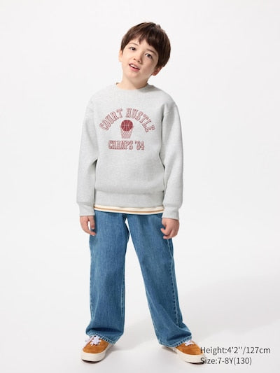 UNIQLO Kids' Wide Straight Jeans - 65 BLUE
