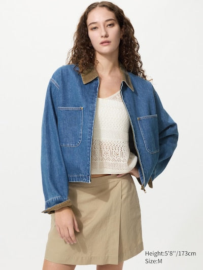 UNIQLO Unisex Zip-Up Short Jacket - 65 BLUE