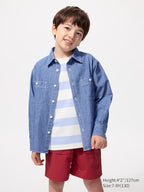 UNIQLO Kids' Chambray Shirt - 66 BLUE
