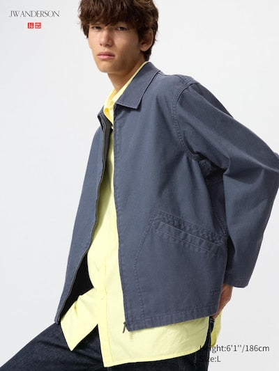 UNIQLO Men's Zip-Up Blouson - 67 BLUE