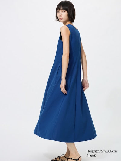 UNIQLO Women's Ultra Stretch AIRism Dress (Sleeveless) - 68 BLUE