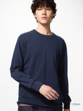 UNIQLO Soft Brushed Crew Neck T-Shirt (Long Sleeve) - 69 NAVY