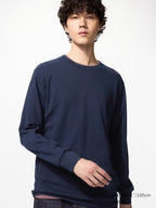UNIQLO Soft Brushed Crew Neck T-Shirt (Long Sleeve) - 69 NAVY
