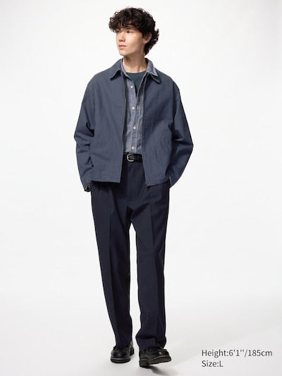 UNIQLO Pleated Wide Trousers - 69 NAVY