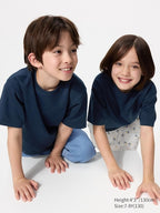 UNIQLO Kids' AIRism Cotton Crew Neck T-Shirt - 69 NAVY