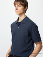 UNIQLO Unisex AIRism Cotton Piqué Polo Shirt - 69 NAVY