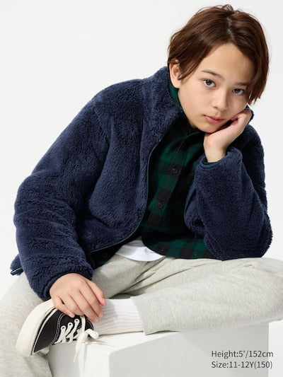 UNIQLO Kids' Fluffy Fleece Full-Zip Jacket - 69 NAVY