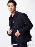 UNIQLO Men's Single Collar Short Blouson - 69 NAVY