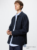 UNIQLO Unisex Milano Ribbed Shirt Collar Cardigan - 69 NAVY