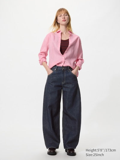 UNIQLO Unisex Baggy Curve Jeans - 69 NAVY