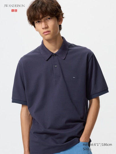 UNIQLO Unisex DRY Piqué Polo Shirt (Patterned) - 69 NAVY