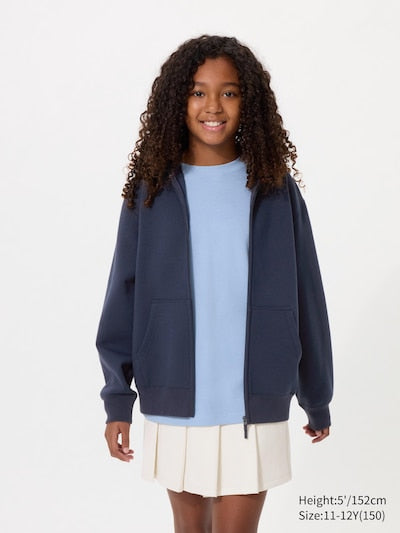 UNIQLO Kids' DRY Sweat Full-Zip Hoodie - 69 NAVY