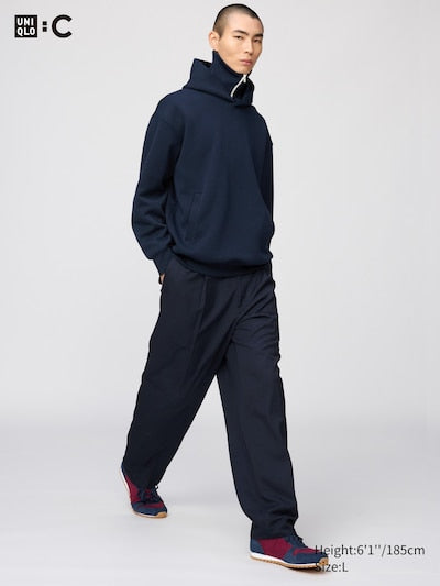 UNIQLO Unisex Pleated Wide Tapered Trousers - 69 NAVY
