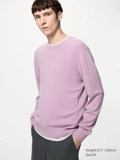 UNIQLO 100% Cashmere Crew Neck Jumper - 72 PURPLE