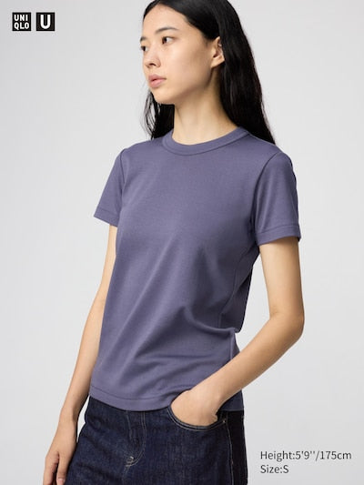UNIQLO Women's Crew Neck T-Shirt - 75 PURPLE