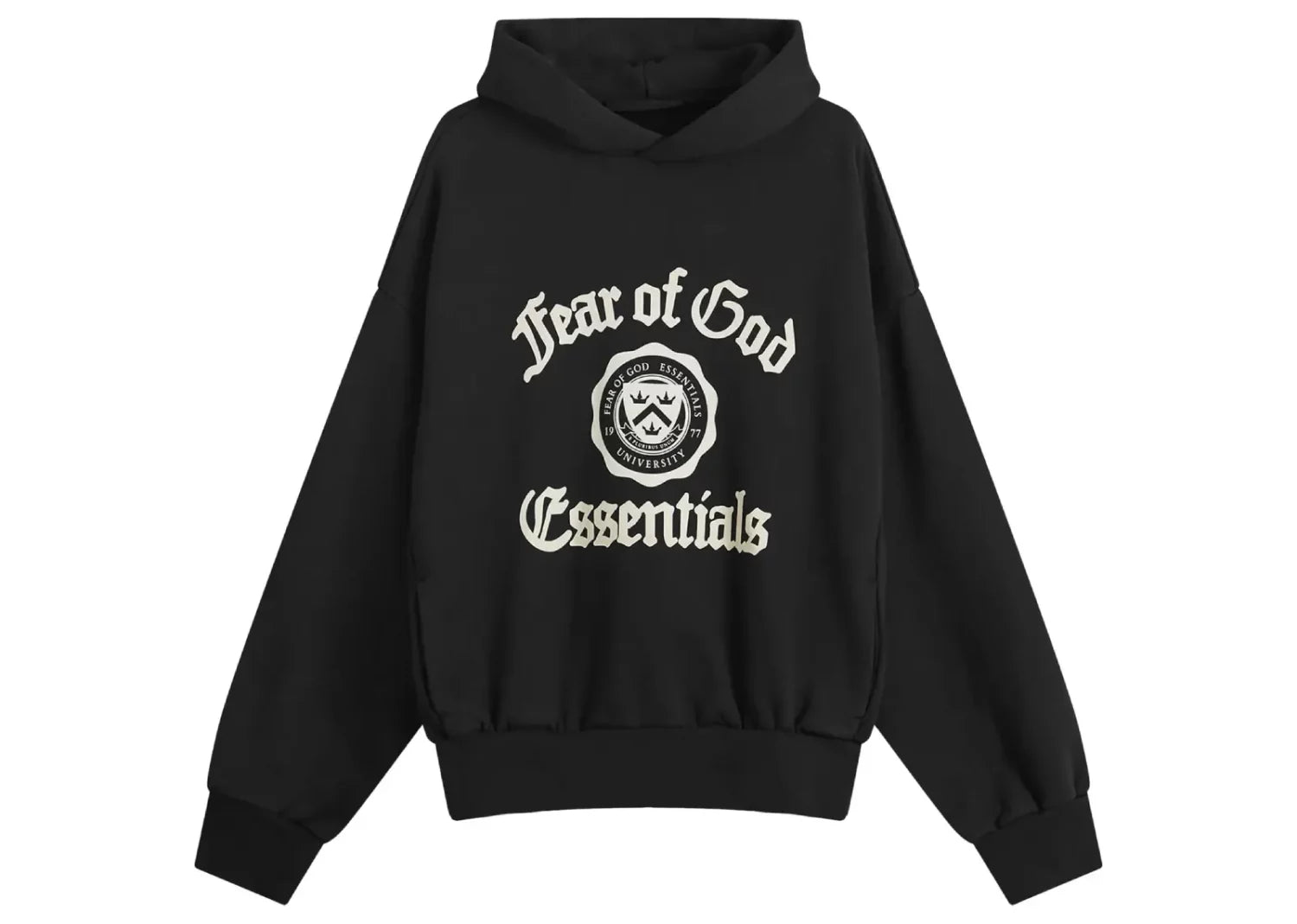 Fear of God Essentials Heavy Fleece Vintage Shrunken Hoodie Black
