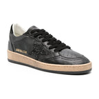 Golden Goose Ball Star Black Nappa Black Glitter Star Black Suede Heel Tab (W)