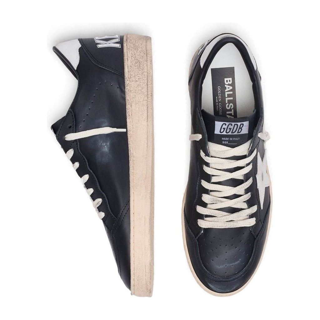 Golden Goose Ball-Star Black Nappa White Leather Star Heel Tab