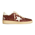 Golden Goose Ball-Star Burgundy Glitter White Star Heel (W)