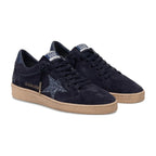 Golden Goose Ball-Star Dark Blue Suede Dark Blue Glitter Star (W)