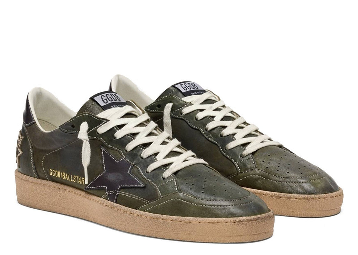 Golden Goose Ball-Star Dark Green Leather White Star