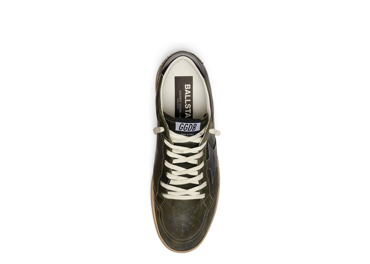Golden Goose Ball-Star Dark Green Leather White Star