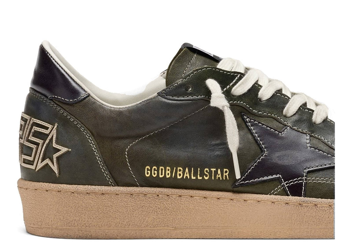 Golden Goose Ball-Star Dark Green Leather White Star