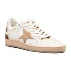 Golden Goose Ball-Star Dirty White Leather Coffee Suede Star Animal Heel Platform (W)