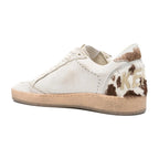 Golden Goose Ball-Star Dirty White Leather Coffee Suede Star Animal Heel Platform (W)