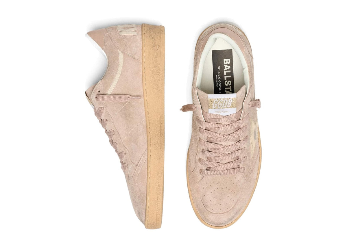 Golden Goose Ball-Star Powder-Pink Suede Metallic Gold Star (W)
