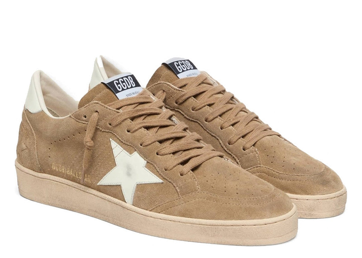Golden Goose Ball-Star Tobacco Suede White Star