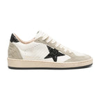 Golden Goose Ball-Star White Nappa Black Glitter Star Heel (W)