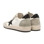 Golden Goose Ball-Star White Nappa Black Glitter Star Heel (W)