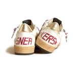 Golden Goose Ball-Star White Nappa Blue Star Platinum Heel