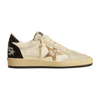 Golden Goose Ball-Star White Nappa Gold Glitter Star Black Glitter Heel (W)