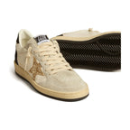 Golden Goose Ball-Star White Nappa Gold Glitter Star Black Glitter Heel (W)