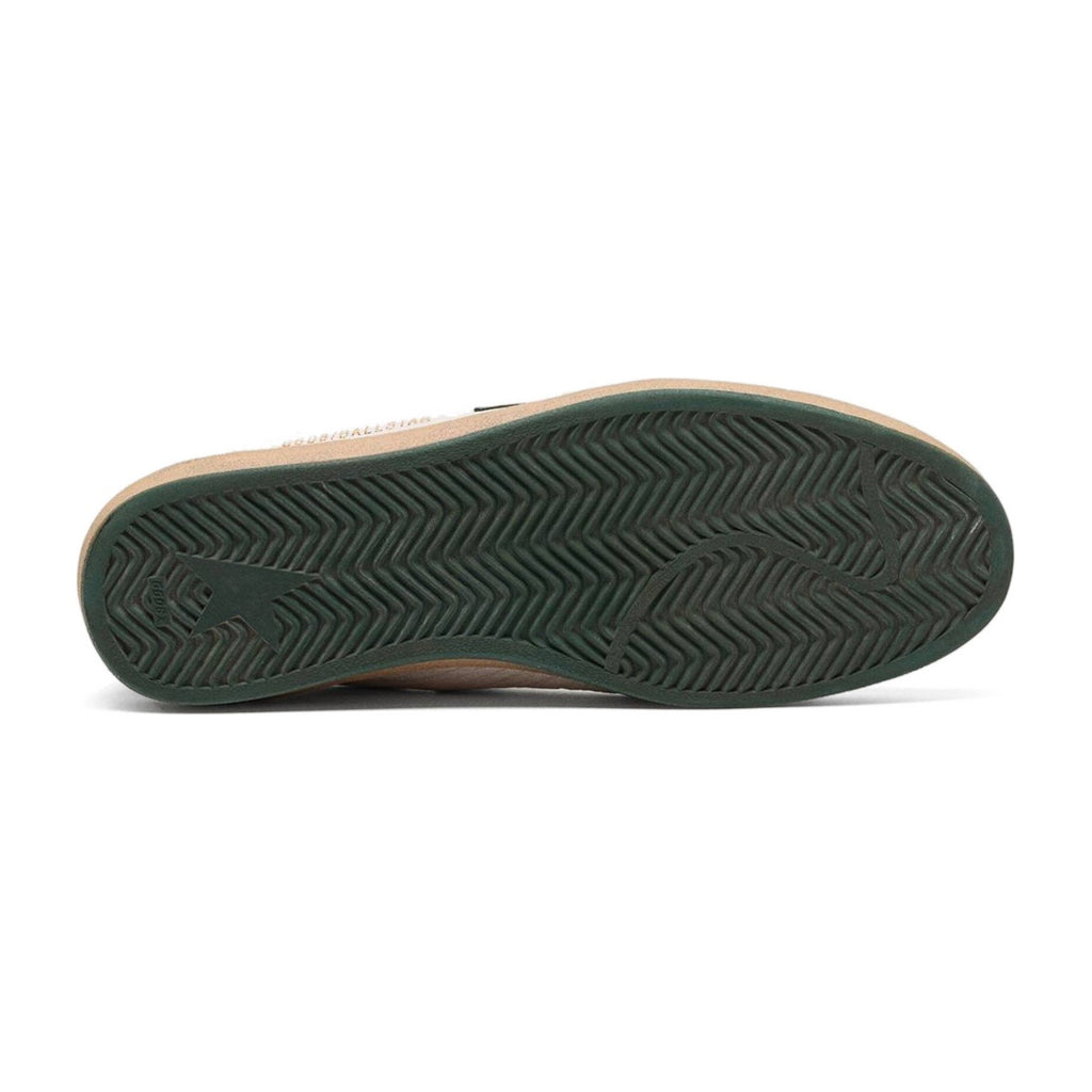 Golden Goose Ball-Star White Nappa Leather Green Leather Star Heel Tab