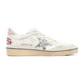 Golden Goose Ball-Star White Nappa Silver Glitter Star Pink Heel Blue Stripe (W)