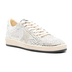 Golden Goose Ball Star White Swarovski Gray Suede Star (W)