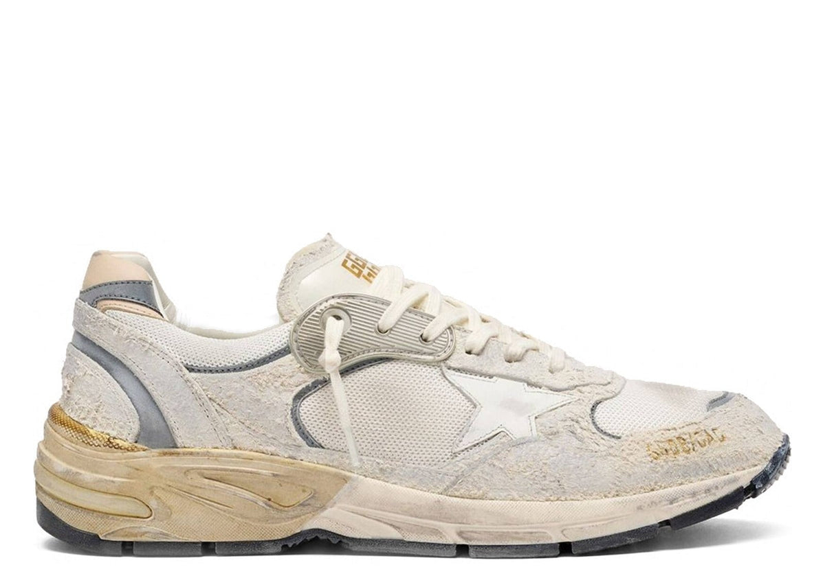 Golden Goose Dad-Star Beige Suede Mesh White Star Beige Heel Tab