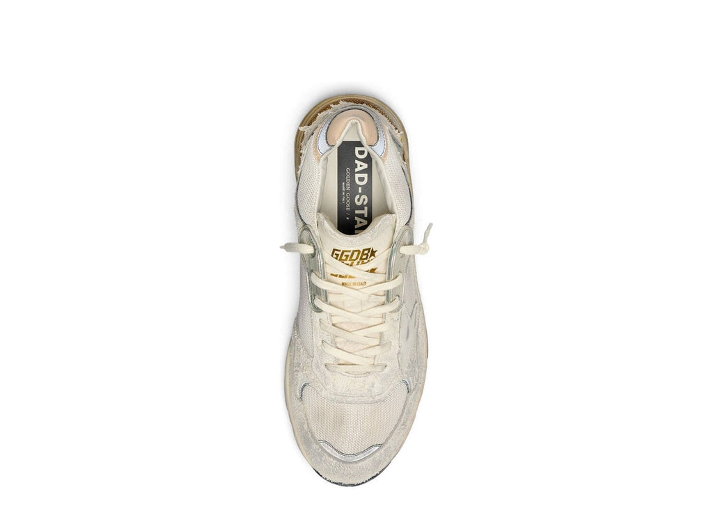 Golden Goose Dad-Star Beige Suede Mesh White Star Beige Heel Tab
