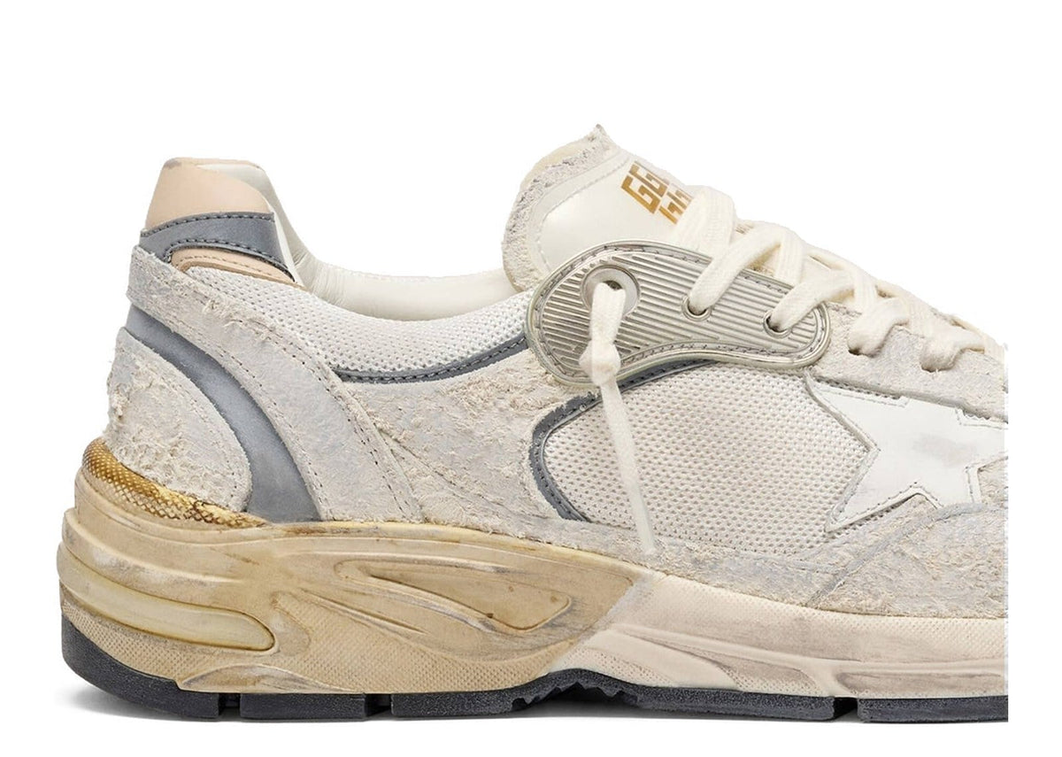 Golden Goose Dad-Star Beige Suede Mesh White Star Beige Heel Tab