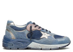 Golden Goose Dad-Star Denim Blue Suede Silver Leather Star (W)