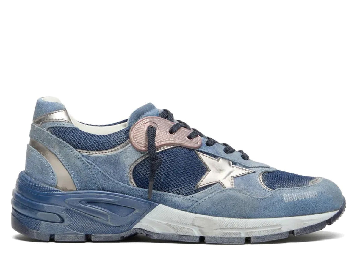 Golden Goose Dad-Star Denim Blue Suede Silver Leather Star (W)