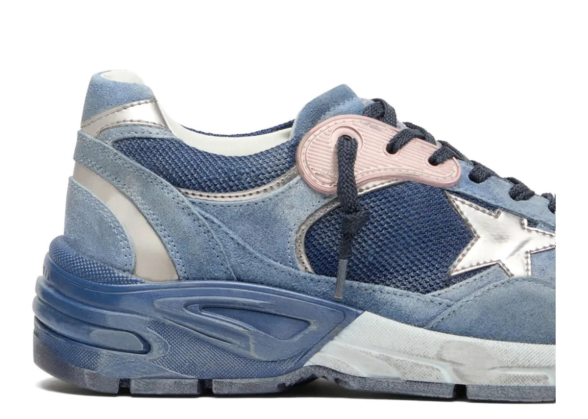 Golden Goose Dad-Star Denim Blue Suede Silver Leather Star (W)