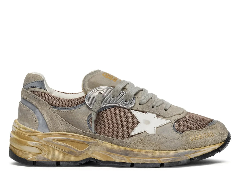 Golden Goose Dad-Star Dove Gray Suede Silver Mesh White Star (W)